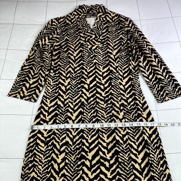 J.McLaughlin Dress Women Small Tan Black Terin Sheath Zebra Animal Print Classic - Picture 8 of 9